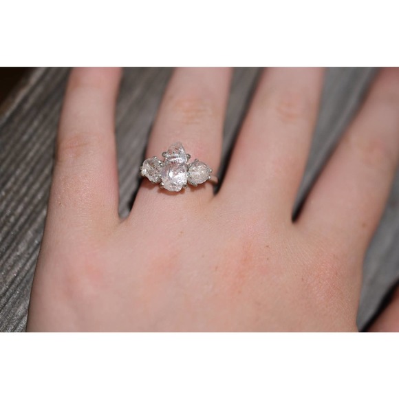 Unique Engagement Ring, Diamond Ring, raw stone ring, Anniversary Ring, … - Picture 1 of 3